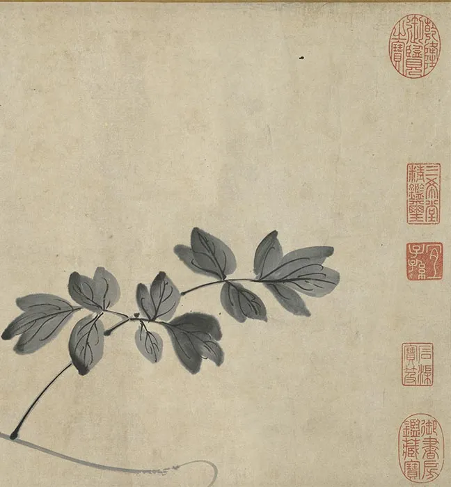 陈淳水墨画花卉卷_25