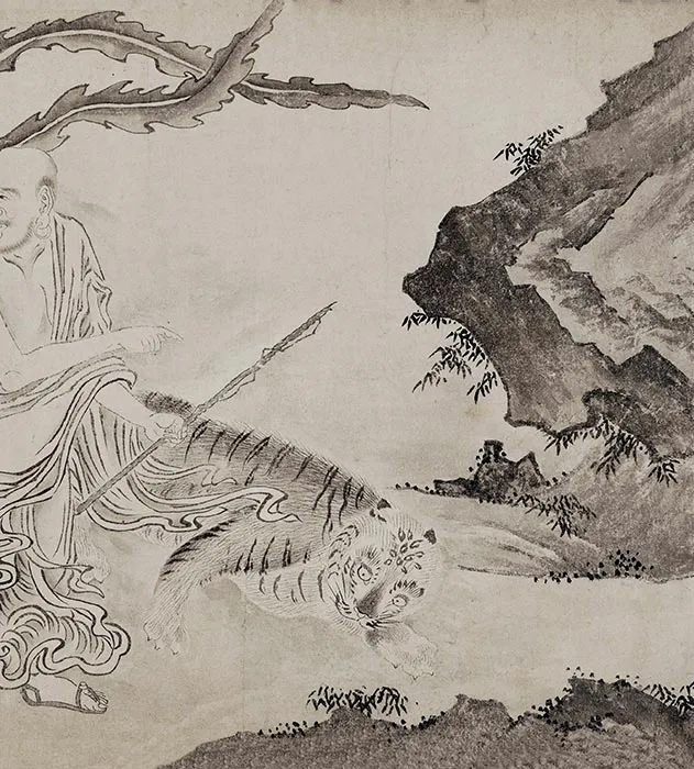 传明仇英临贯休十六罗汉图卷_05