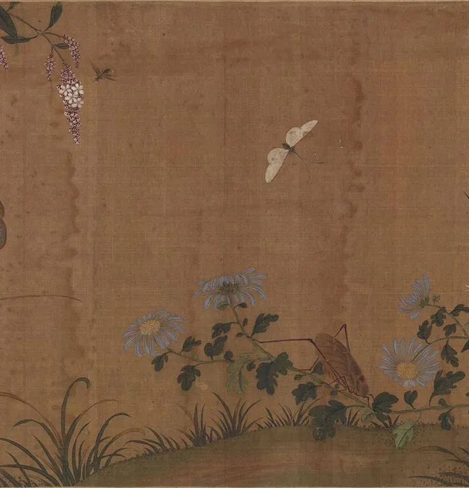 传五代南唐徐熙花卉草虫卷_09