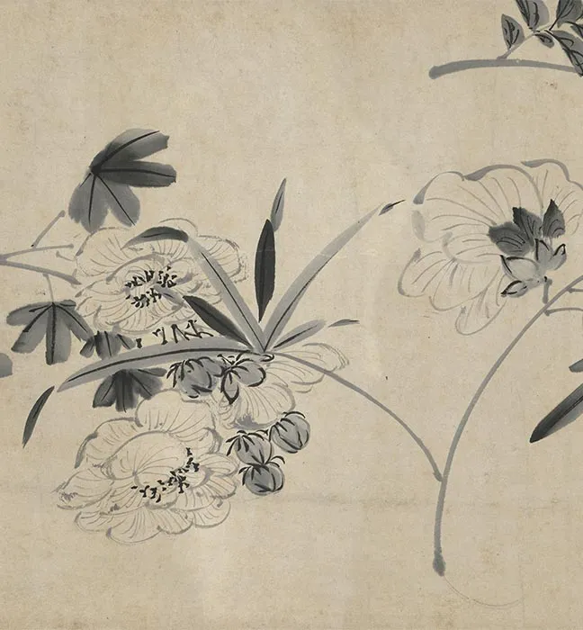 陈淳水墨画花卉卷_09