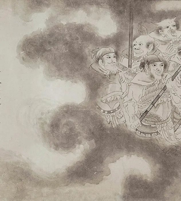 传明仇英临贯休十六罗汉图卷_03