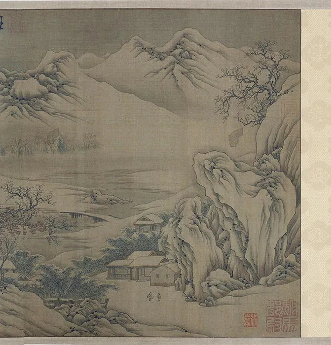 传唐王摩诘江干雪霁图_11