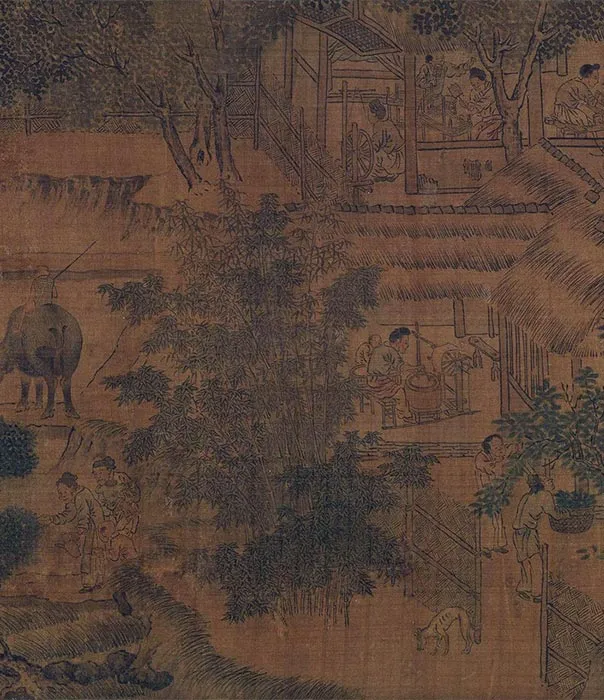 田园山水画《耕渔图》卷_17
