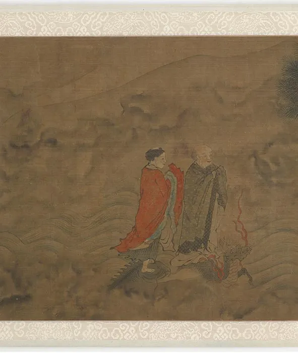传贯休罗汉渡水图卷_08