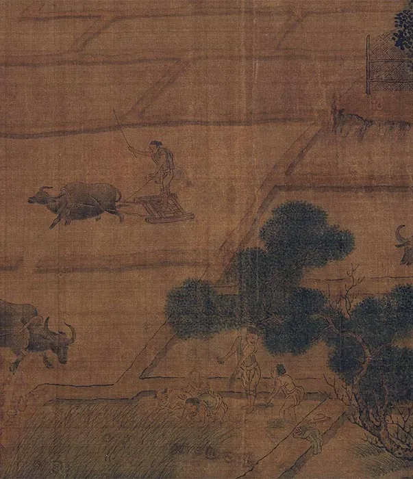 田园山水画《耕渔图》卷_16