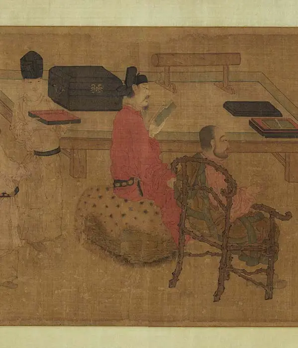 传五代周文矩《琉璃堂人物图》卷_06
