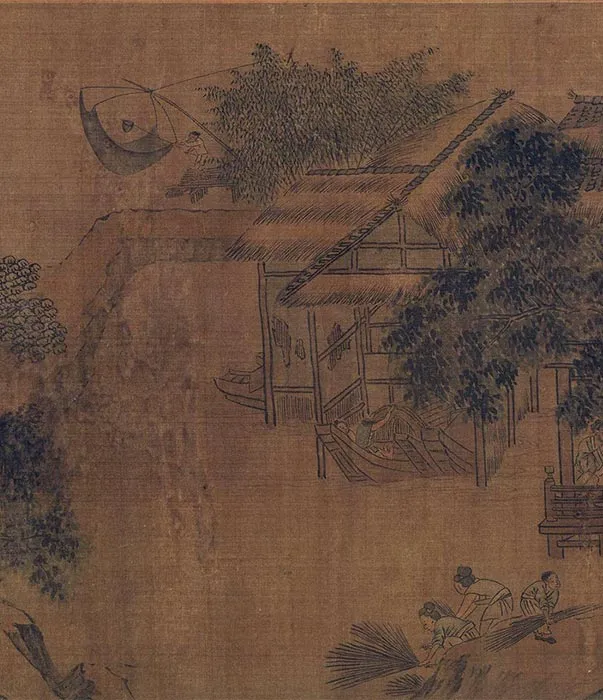 田园山水画《耕渔图》卷_07