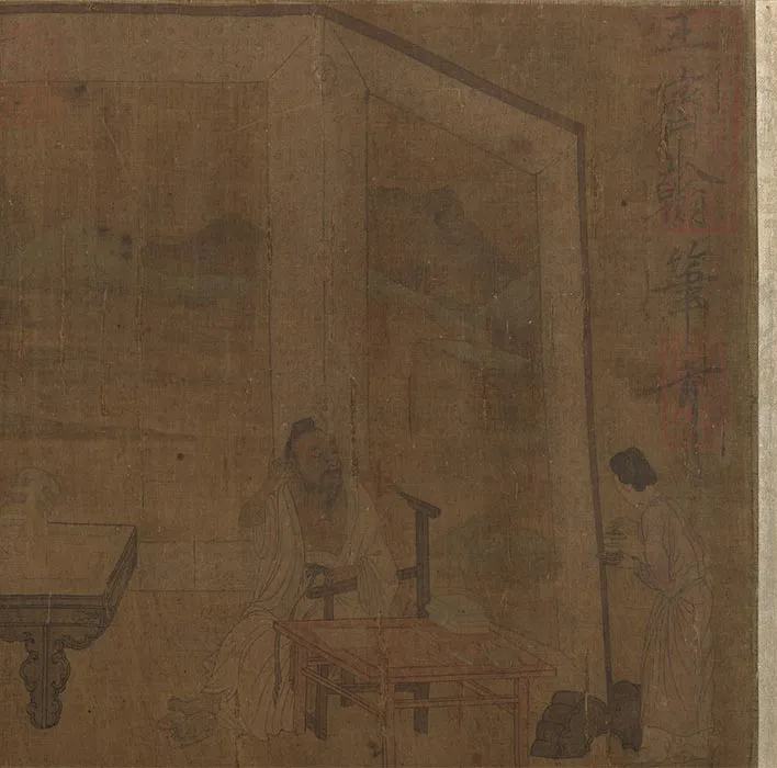仿王齐翰挑耳图卷_09
