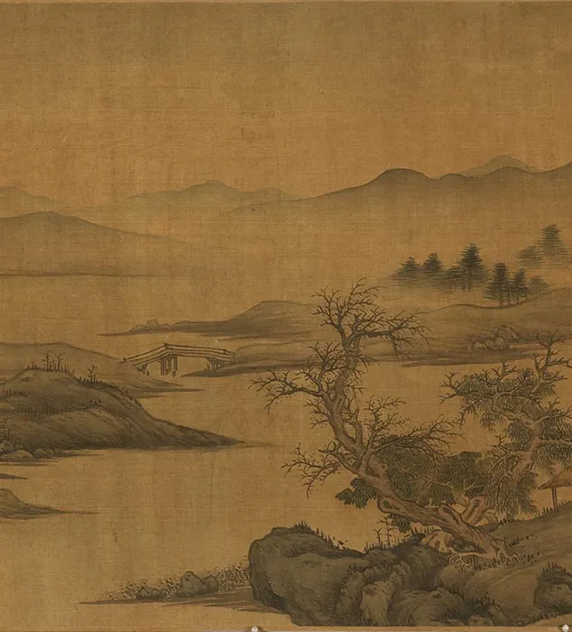 传江参山水画《秋山萧寺图》卷_13