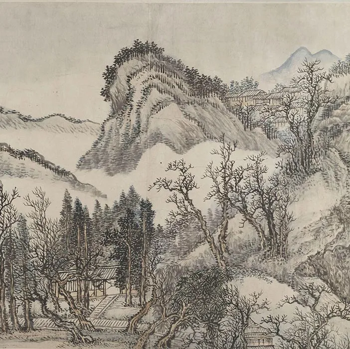 清王翚山水画《仿巨然燕文贵山水图》_05