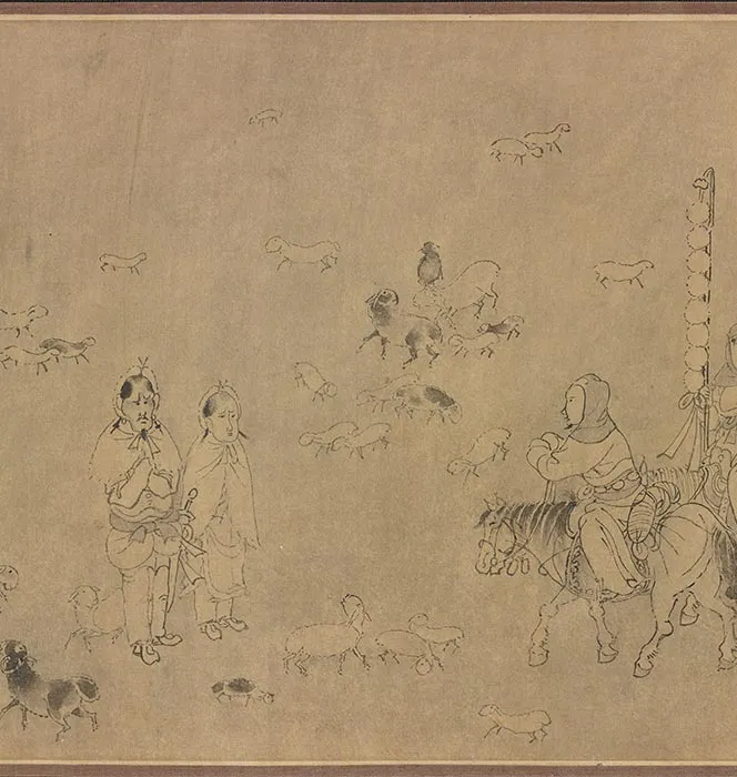 传龚开《笳拍图卷》_08