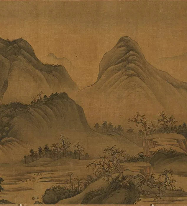 传江参山水画《秋山萧寺图》卷_06