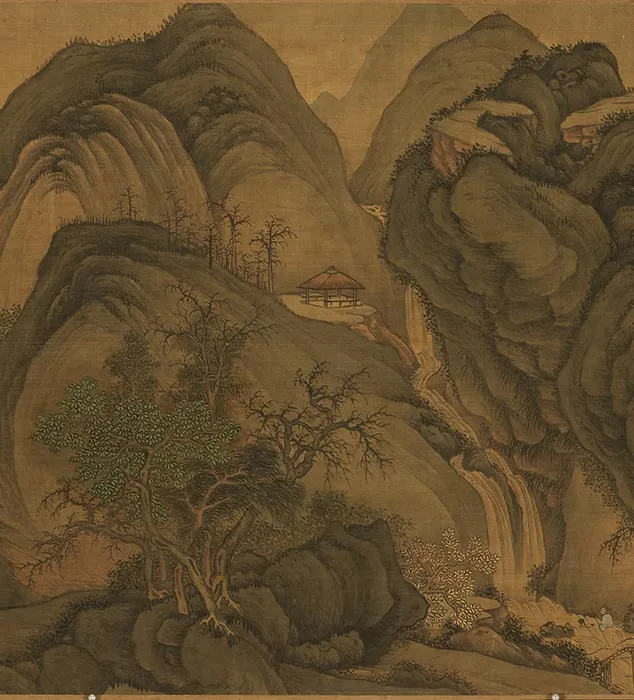 传江参山水画《秋山萧寺图》卷_10