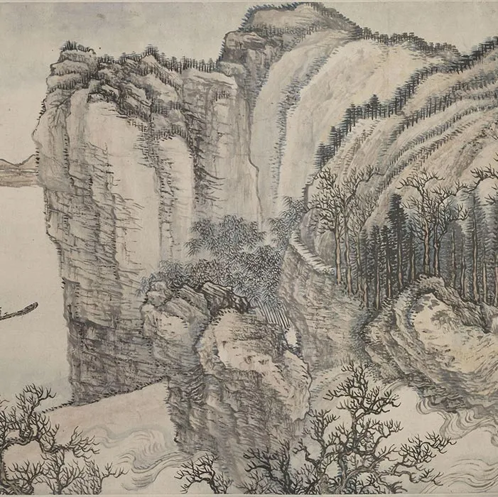 清王翚山水画《仿巨然燕文贵山水图》_11