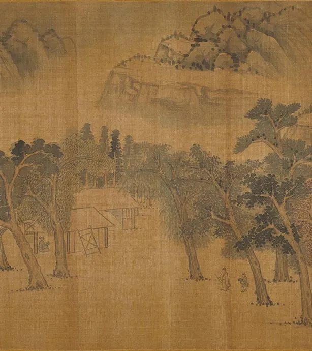 黄公望山水《仿僧巨然谿山暖翠图》卷_09