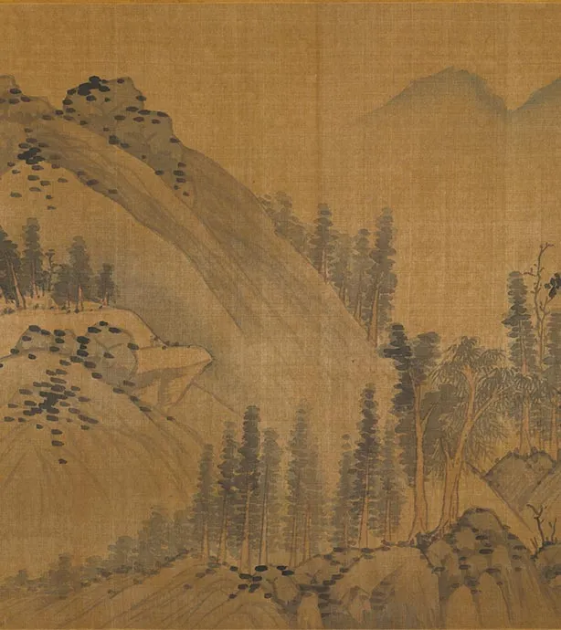 黄公望山水《仿僧巨然谿山暖翠图》卷_07
