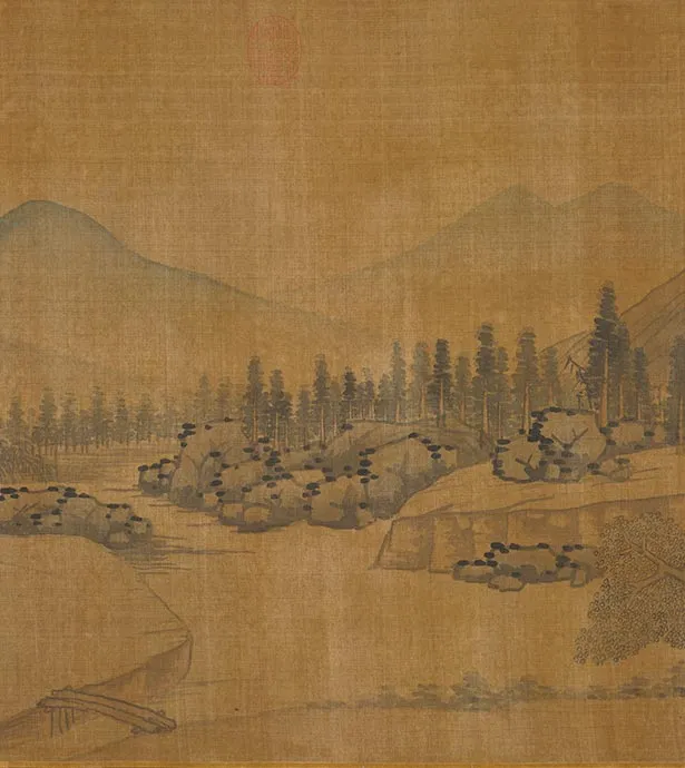 黄公望山水《仿僧巨然谿山暖翠图》卷_18