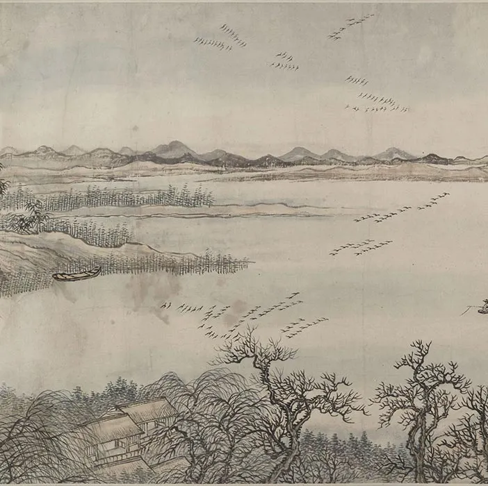 清王翚山水画《仿巨然燕文贵山水图》_10