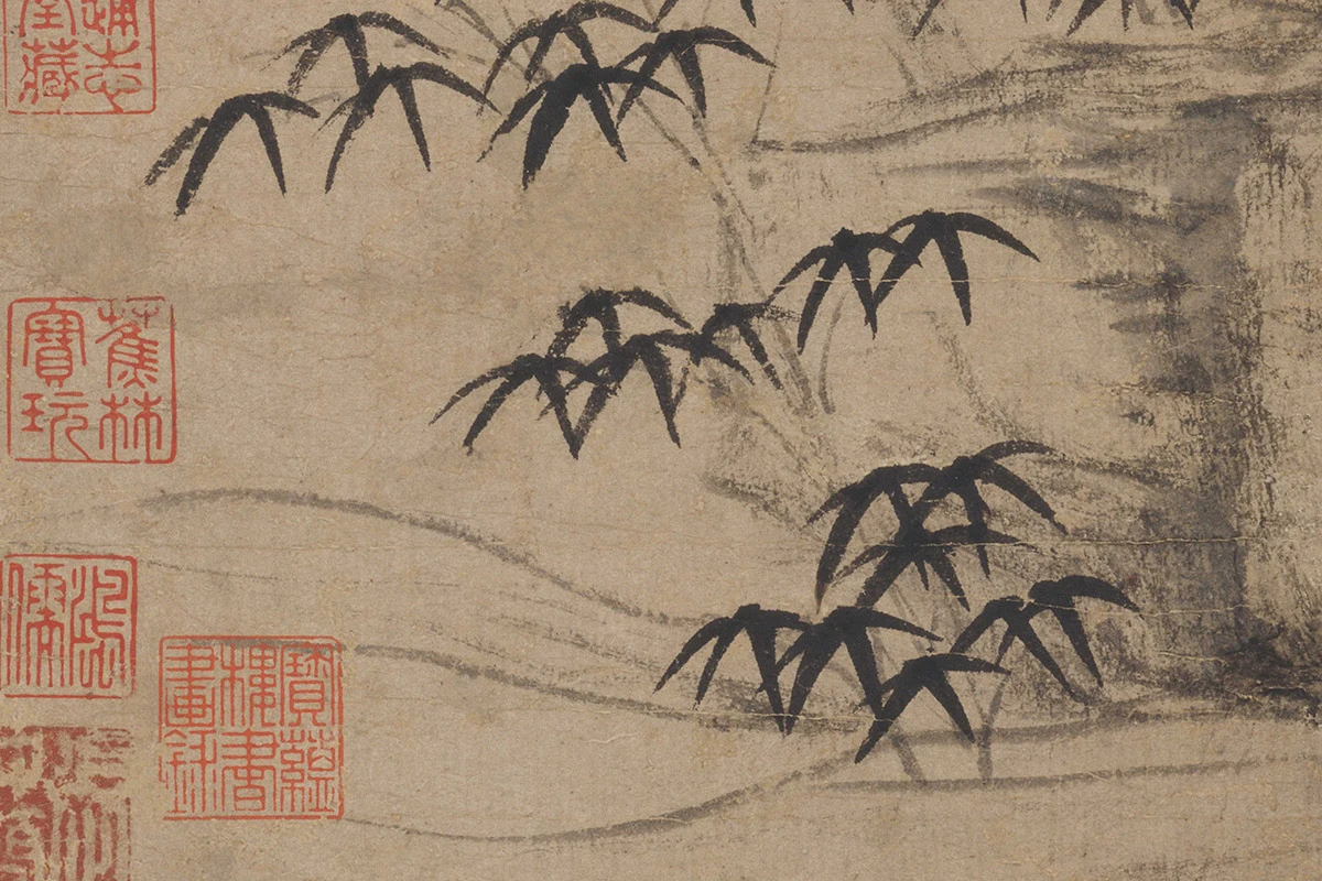 倪瓒《古木竹石图》 - 国画作品高清大图下载- 集古作网