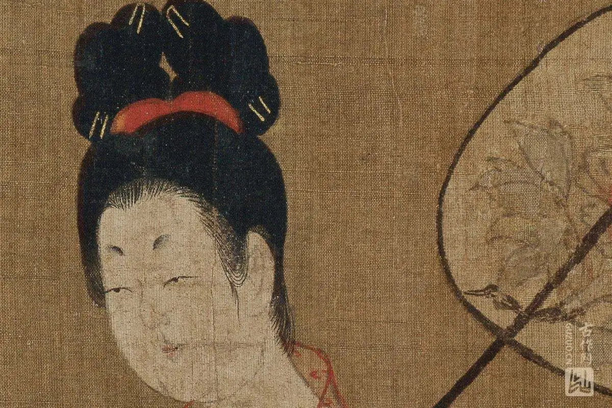 周昉代表作《簪花仕女图》 - 国画高清图片下载- 集古作网