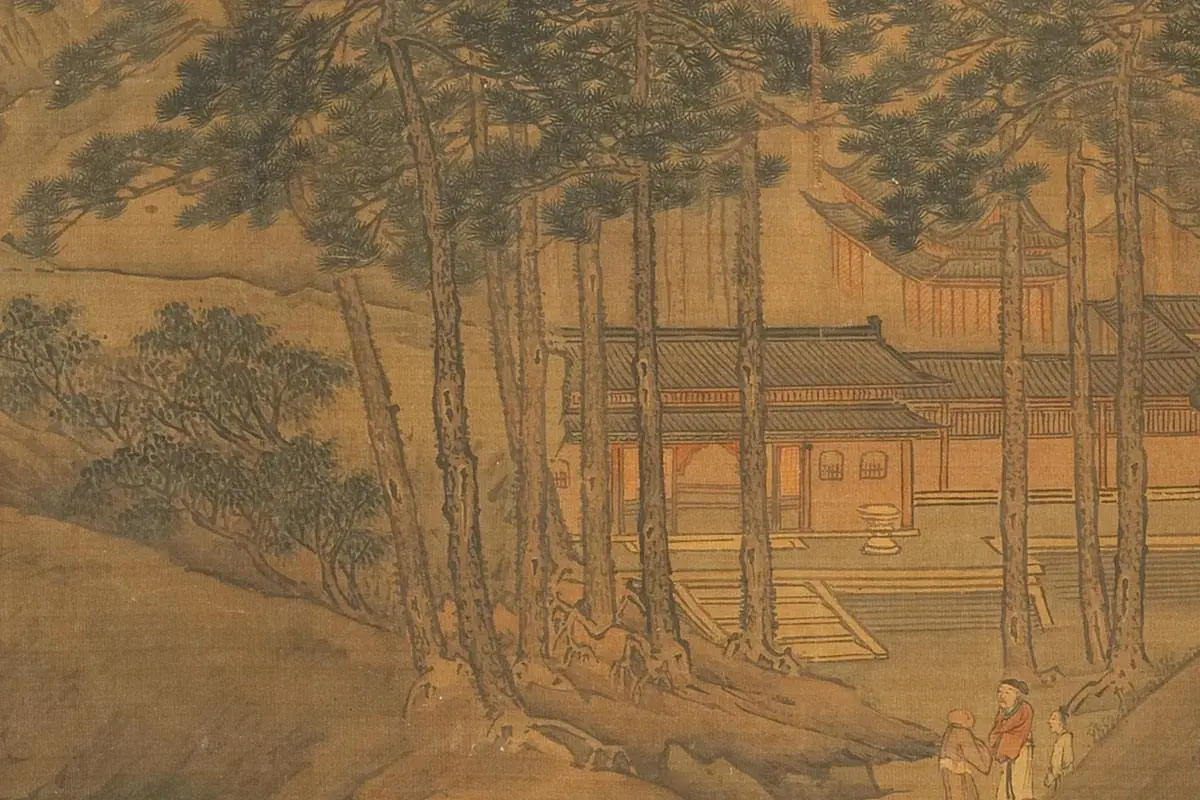 李唐山水画《唐松壑流泉》卷- 国画作品高清大图下载- 集古作网