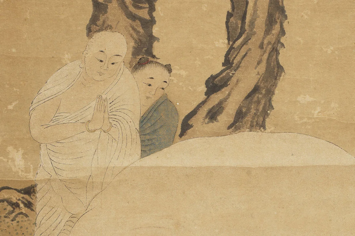 丁雲鵬 観音図 絹本 古画 破損あり 手描き 92×43cm 中国画 国宝 千手