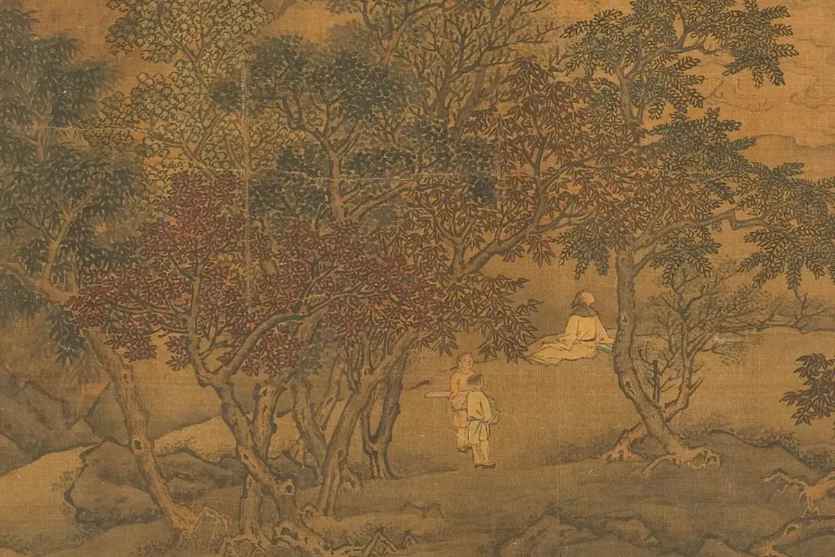 李唐山水画《唐松壑流泉》卷- 国画作品高清大图下载- 集古作网