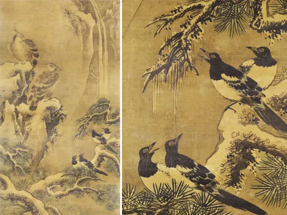 吕纪《四季花鸟图之秋景图》 - 国画高清图片下载- 集古作网