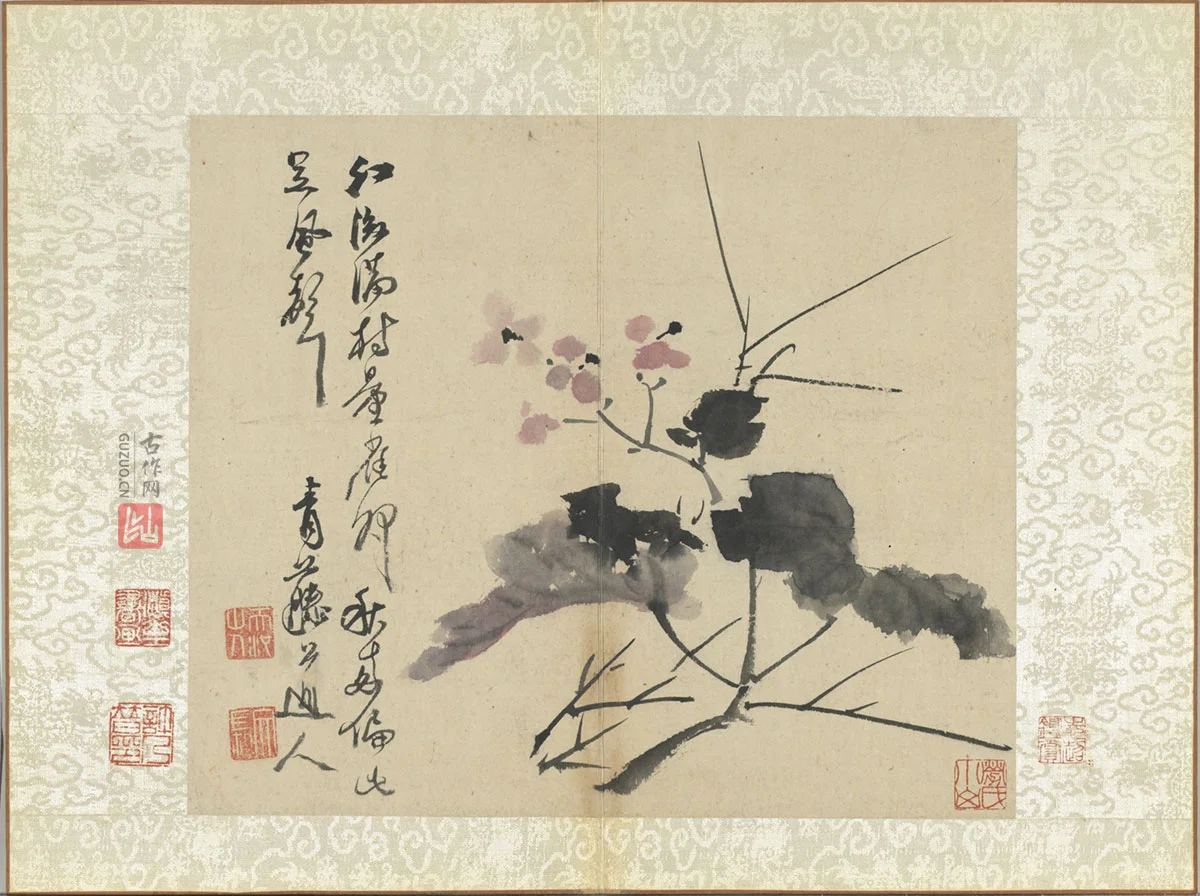 徐渭《浅设色画海棠》
