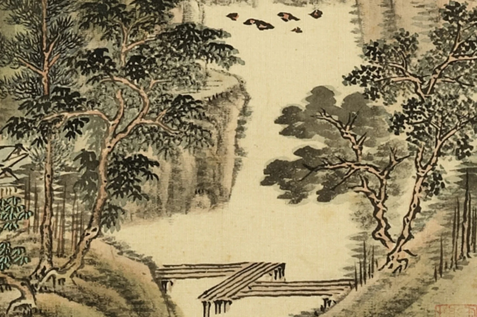 清·周鲲《仿黄公望富春山色》山水页- 国画作品高清大图下载- 集古作网