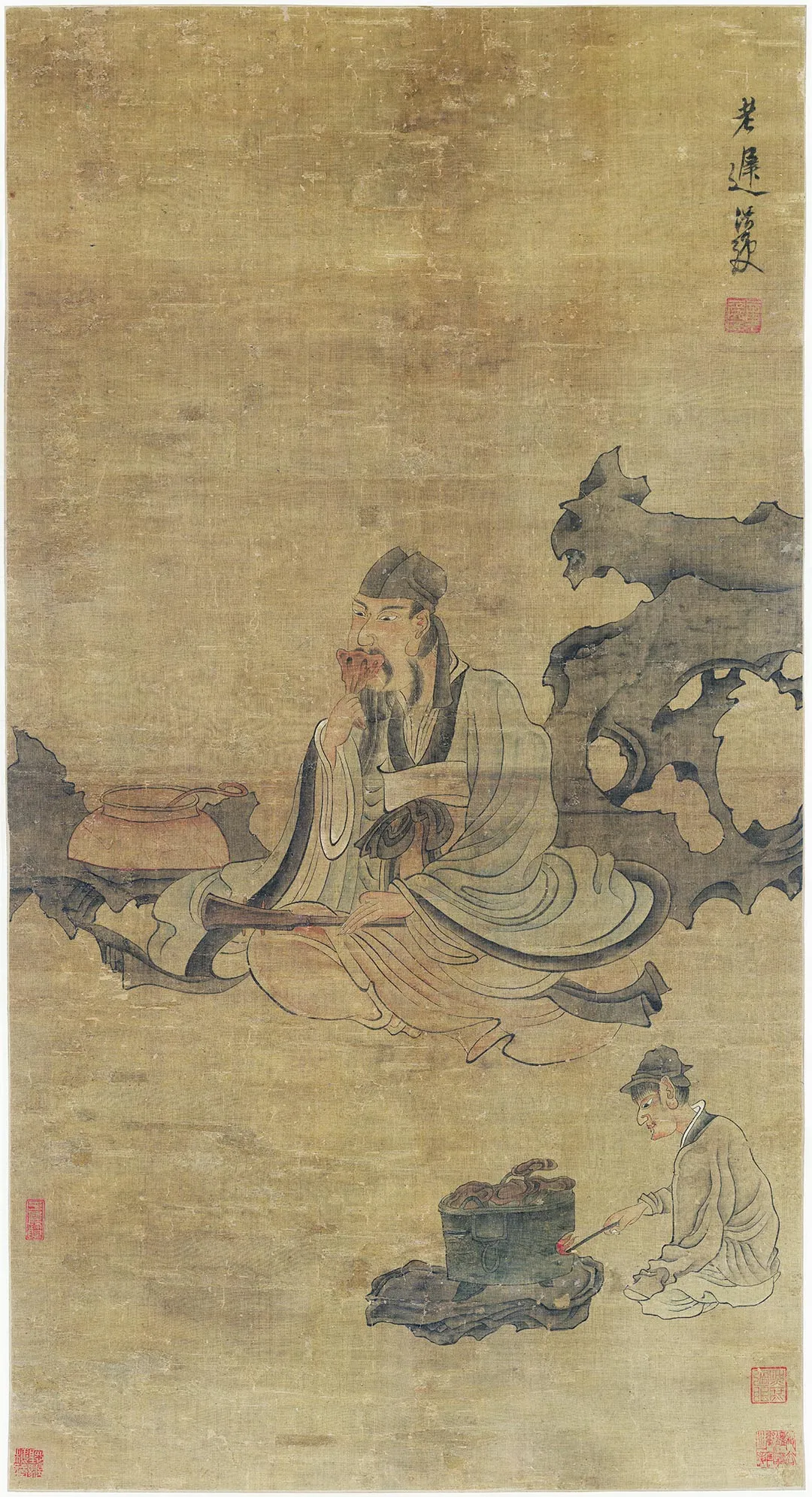 陈洪绶人物画《老迟像》