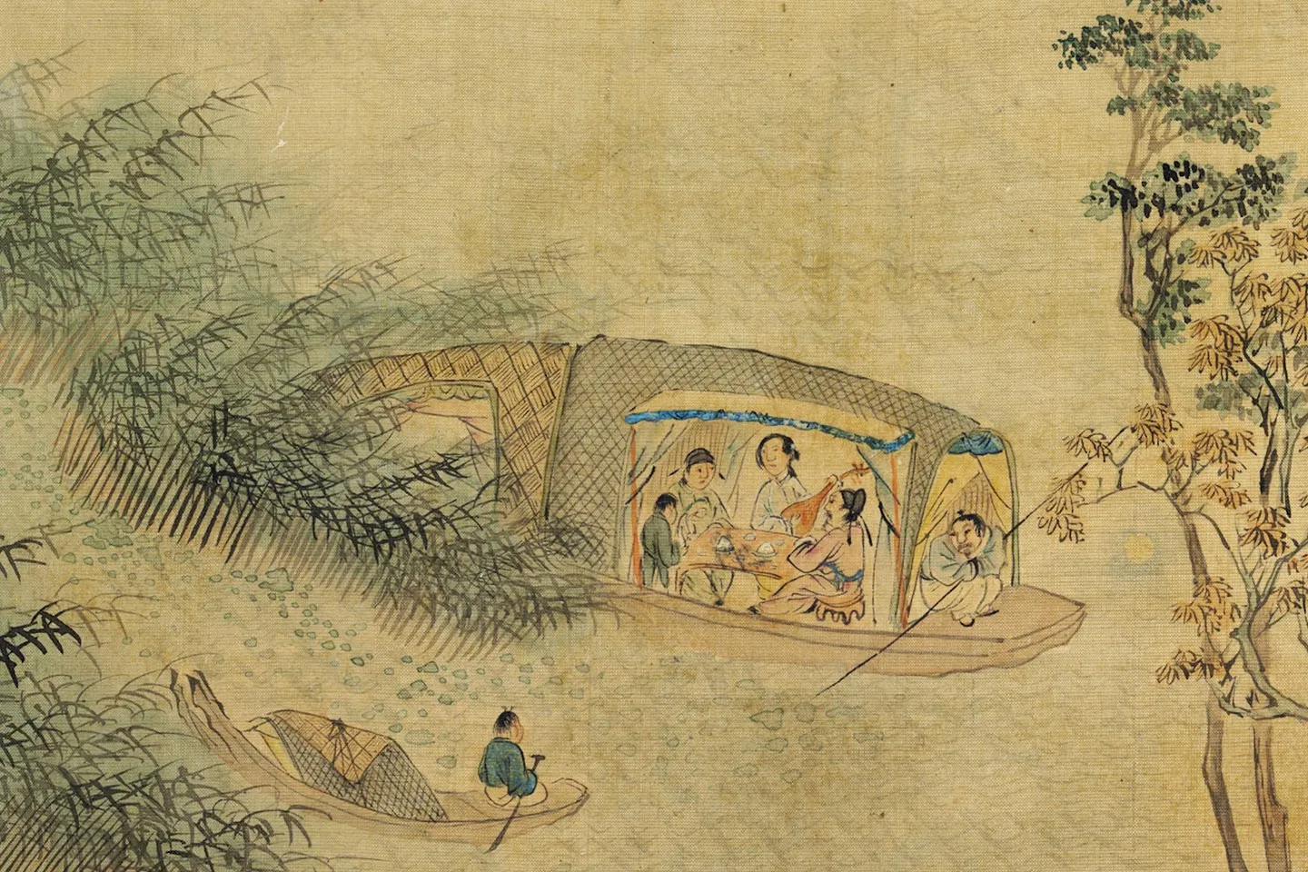 刘松年山水人物《琵琶行故事图》页- 国画高清图片下载- 集古作网