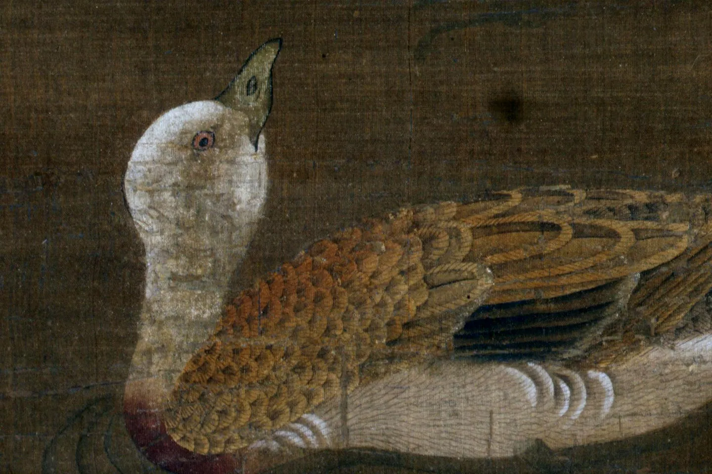 蓮花 花鳥圖 传五代南唐·顾德谦《步莲池水禽图》对轴- 国画作品高清大图下载- 集古作网