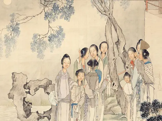 吴道子(存疑)白描人物长卷《八十七神仙卷》全卷- 国画高清图片