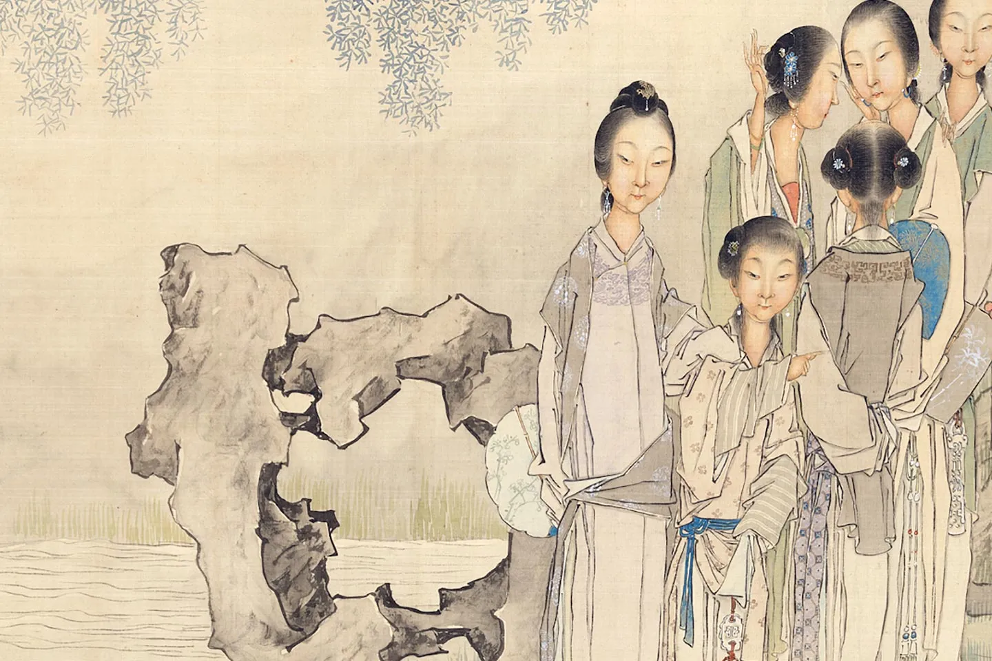 钱慧安《仿仇英仕女图》 - 国画作品高清大图下载- 集古作网