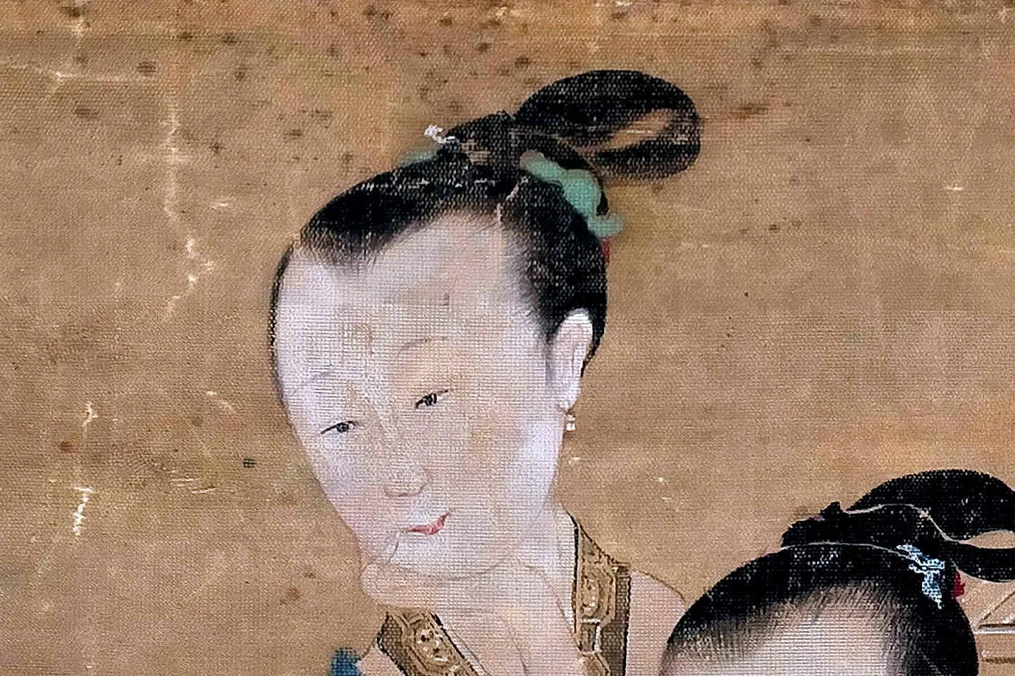 仇英工笔仕女画《双美图》轴- 国画作品高清大图下载- 集古作网