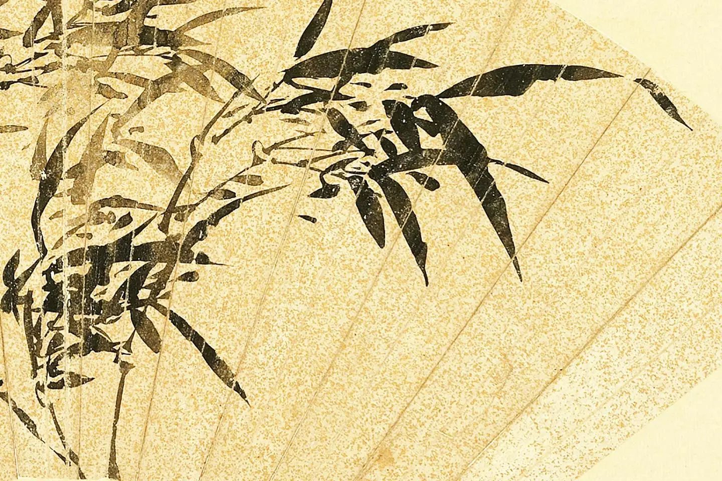 陈淳水墨画《风竹图》扇面页- 国画作品高清大图下载- 集古作网