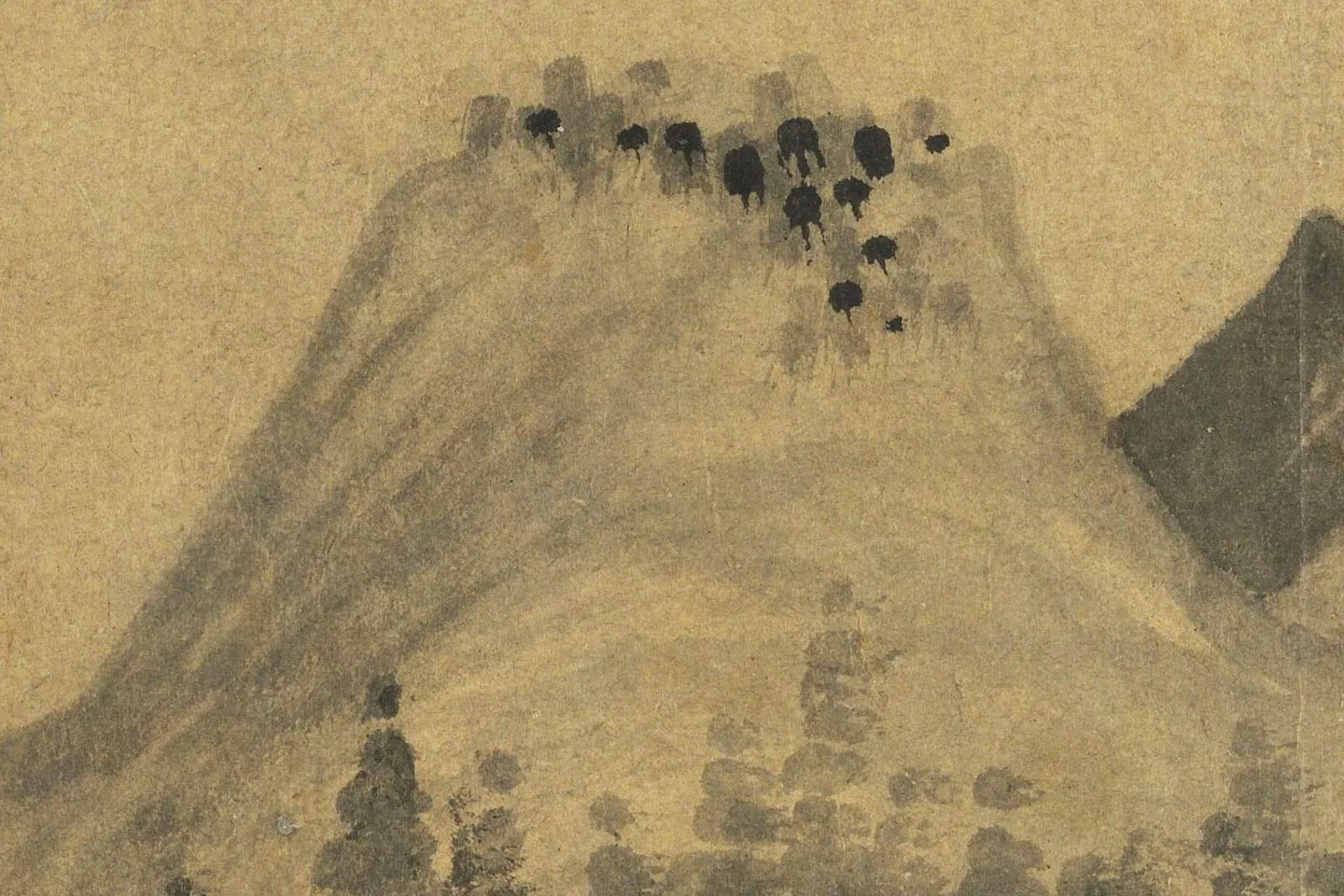 中国山水图 吴镇水墨山水《中山图》 - 国画高清图片下载- 集古作网