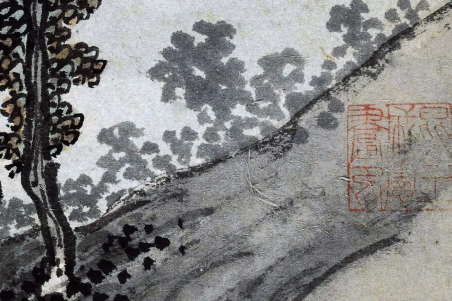 作者不詳　直筆大判山水水墨画『上海景勝地　江南水郷』 伝統的なすみ絵の技法を学ぶ｜奥深い墨の世界を探る - 太陽と富士山と