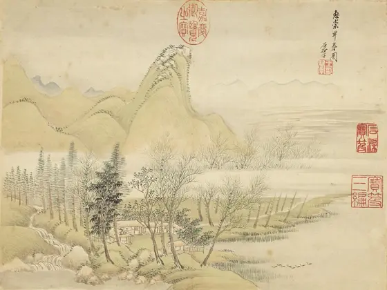 王翚山水《仿卢鸿草堂图》页- 国画高清图片下载- 集古作网