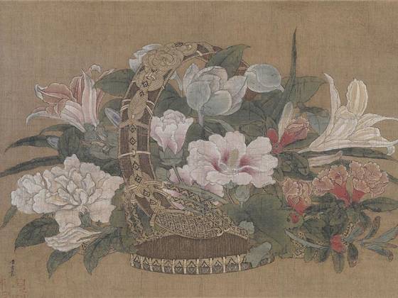 李嵩《花篮图》页