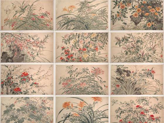 传陈淳《杂花图》册 (共21开)