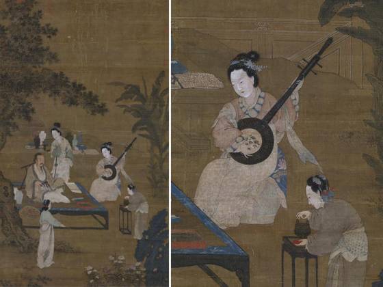明人《听阮图》（旧传宋李嵩）轴