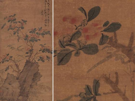 陈淳《山茶花图》轴