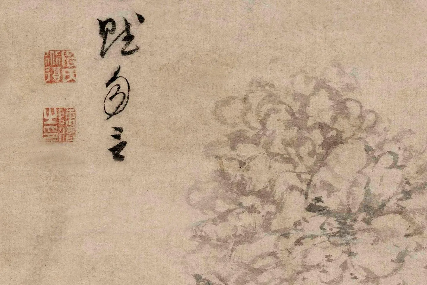 陈淳《牡丹花卉图》轴- 国画高清图片下载- 集古作网