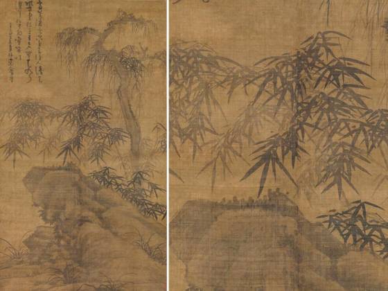 元吴镇《高节凌云图》轴