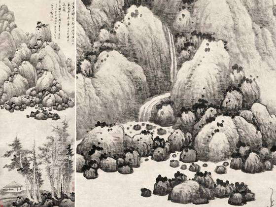 清龚贤画山水轴