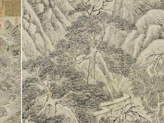 明钱谷画山水轴