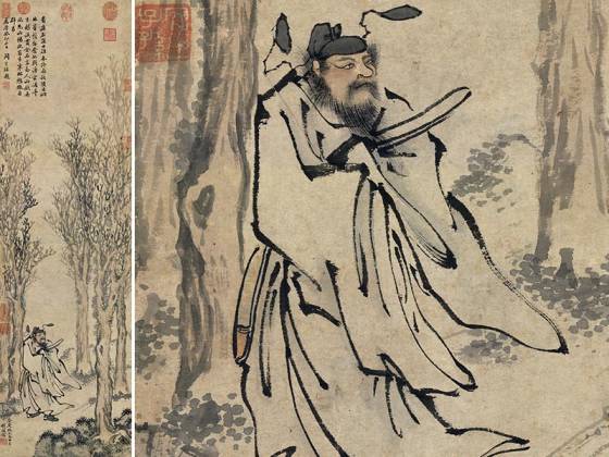 明钱谷画锺馗轴