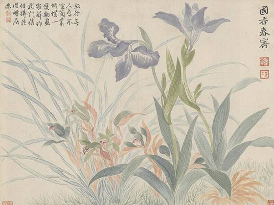 清恽寿平花卉《国香春霁图》页
